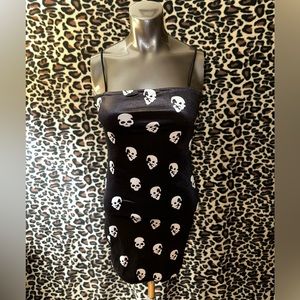 NEW! Velvet Skull Dress Small